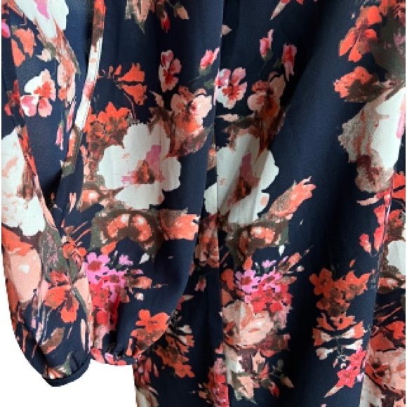 Lulus Shifting Dears Navy Blue Floral Dress Size Medium - Picture 2 of 8